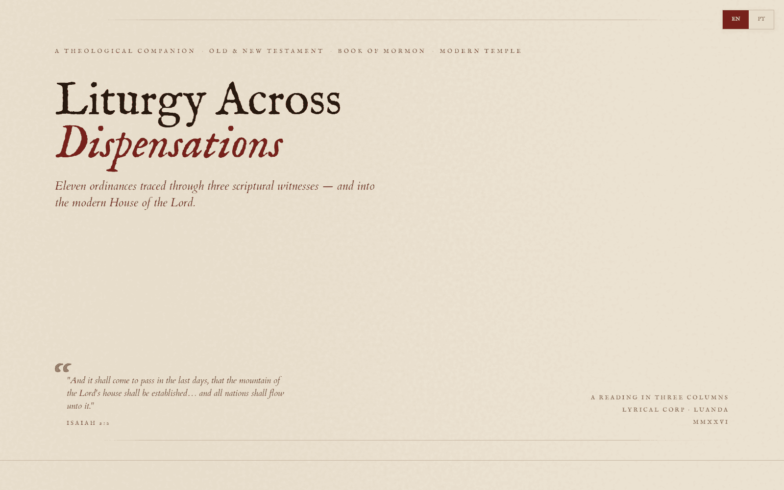 Liturgy Across Dispensations
